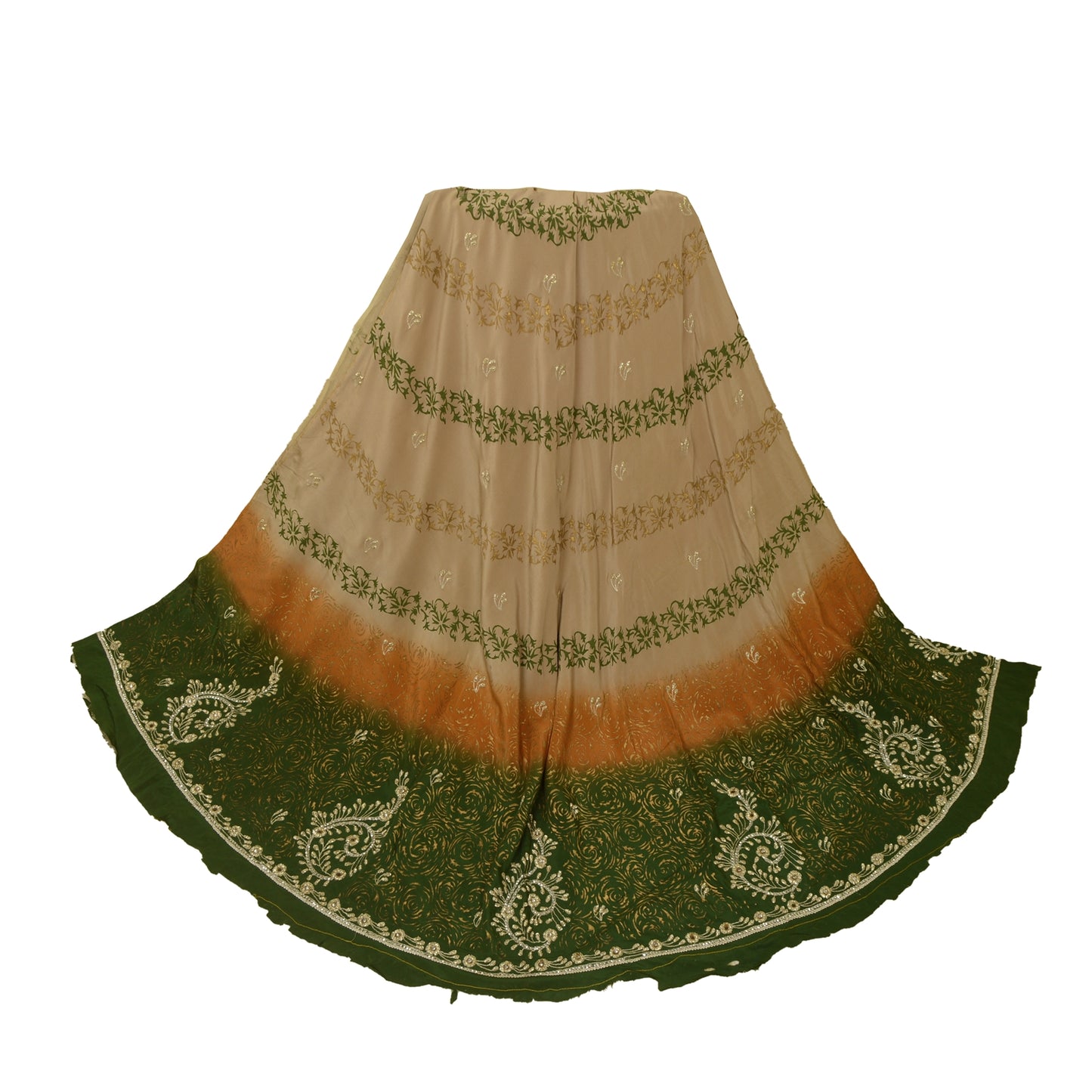 Sanskriti Vintage Long Unstitched Lehenga Pure Silk Hand Embroidery Zari Painted