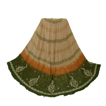 Sanskriti Vintage Long Unstitched Lehenga Pure Silk Hand Embroidery Zari Painted