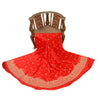 Sanskriti Vintage Red Long Unstitched Lehenga Art Silk Hand Embroidered Zardozi