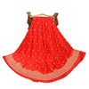 Sanskriti Vintage Red Long Unstitched Lehenga Art Silk Hand Embroidered Zardozi