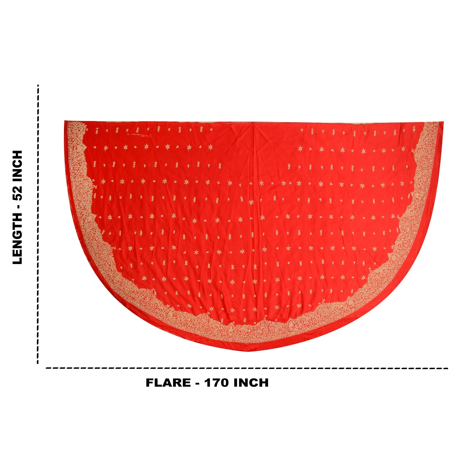 Sanskriti Vintage Red Long Unstitched Lehenga Art Silk Hand Embroidered Zardozi