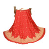 Sanskriti Vintage Red Long Unstitched Lehenga Pure Silk Hand Embroidered Zardozi