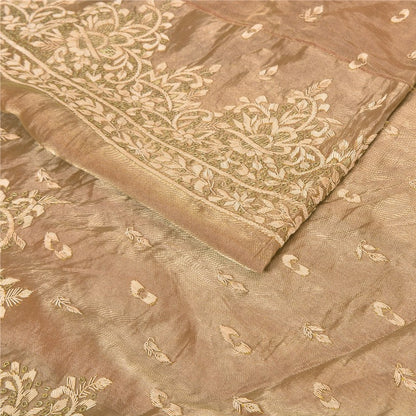 Sanskriti Vintage Copper Long Unstitch Lehenga Pure Silk Hand Embroidery Zardozi