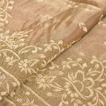 Sanskriti Vintage Copper Long Unstitch Lehenga Pure Silk Hand Embroidery Zardozi