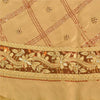 Sanskriti Vintage Beige Long Unstitch Lehenga Pure Satin Hand Embroidery Zardozi