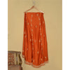 Sanskriti Vintage Orange Long Unstitch Lehenga Pure Satin Han embroidery Zardozi