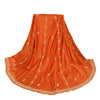 Sanskriti Vintage Orange Long Unstitch Lehenga Pure Satin Han embroidery Zardozi