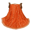 Sanskriti Vintage Orange Long Unstitch Lehenga Pure Satin Han embroidery Zardozi