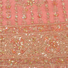 Sanskriti Vintage Pink Long Indian Stitched Lehenga Net Mesh Hand Embroidered