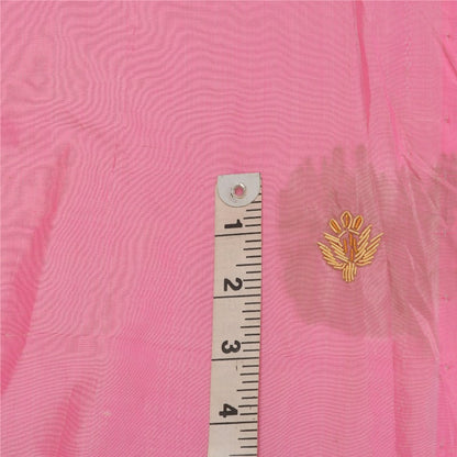 Sanskriti Vintage Pink Long Unstitched Lehenga Pure Silk Hand Embroidery Zardozi