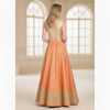 Sanskriti Vintage Peach Long Stitched Lehenga Pure Silk Hand Embroidered Zardozi