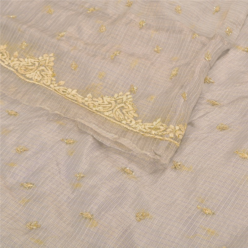 Sanskriti Vintage Lilac Long Unstitch Lehenga Kota Silk Hand Embroidered Zardozi