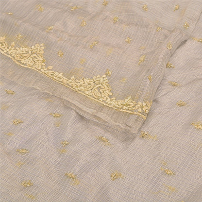 Sanskriti Vintage Lilac Long Unstitch Lehenga Kota Silk Hand Embroidered Zardozi