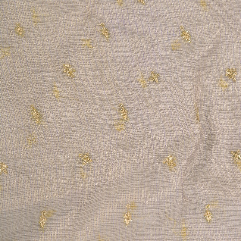 Sanskriti Vintage Lilac Long Unstitch Lehenga Kota Silk Hand Embroidered Zardozi