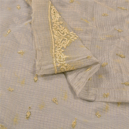 Sanskriti Vintage Lilac Long Unstitch Lehenga Kota Silk Hand Embroidered Zardozi