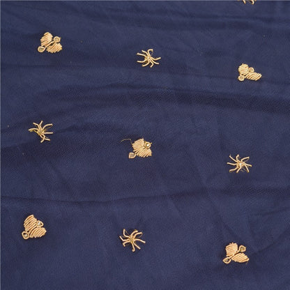 Sanskriti Vintage Blue Long Stitched Lehenga Net Mesh Hand Embroidered Zardozi