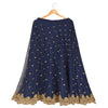 Sanskriti Vintage Blue Long Stitched Lehenga Net Mesh Hand Embroidered Zardozi