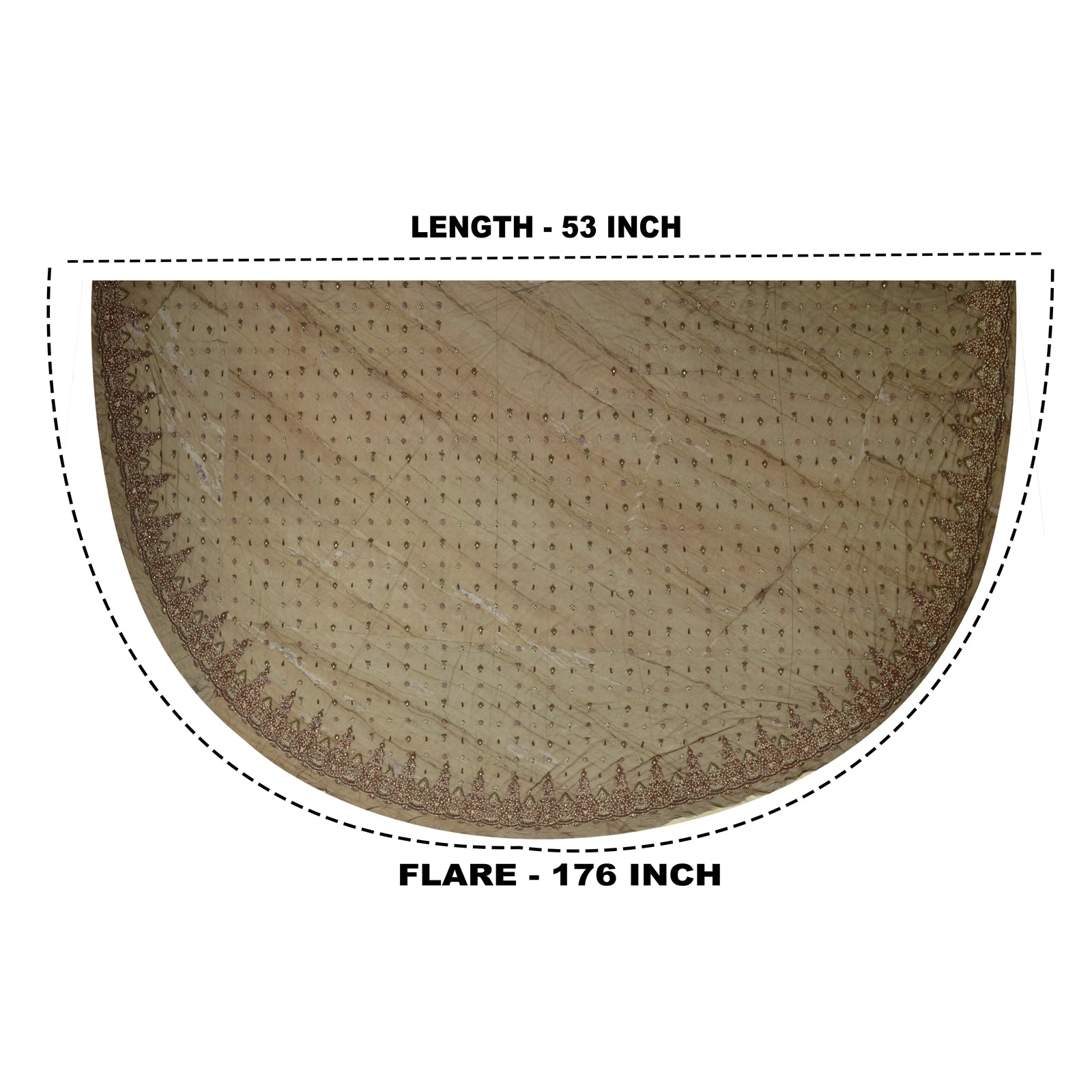 Sanskriti New Brown Net Lehenga India Unstitched Hand Embroidered Zardozi Bridal