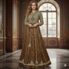 Sanskriti New Brown Pure Silk Unstitched Long Lehenga Hand Embroidered & Woven
