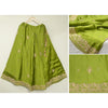 Sanskriti Vintage Green Pure Satin Silk Lehenga Stitched Hand Embroidery Zardozi