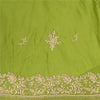 Sanskriti Vintage Green Pure Satin Silk Lehenga Stitched Hand Embroidery Zardozi