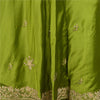Sanskriti Vintage Green Pure Satin Silk Lehenga Stitched Hand Embroidery Zardozi