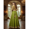 Sanskriti Vintage Green Pure Satin Silk Lehenga Stitched Hand Embroidery Zardozi