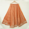 Sanskriti New Orange Long Unstitched Lehenga Tissue Silk Hand Embroidery Zardozi