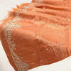 Sanskriti New Orange Long Unstitched Lehenga Tissue Silk Hand Embroidery Zardozi