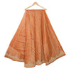 Sanskriti New Orange Long Unstitched Lehenga Tissue Silk Hand Embroidery Zardozi