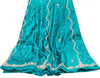 Sanskriti New Blue Pure Satin Silk Lehenga Unstitched Hand Embroidered Zardozi