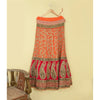 Sanskriti Vintage Orange & Red Long Stitch Lehenga Pure Silk Handmade Dabka Gota