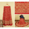 Sanskriti New Red 100% Pure Silk Long Lehenga Hand Embroidery Zardozi Unstitched