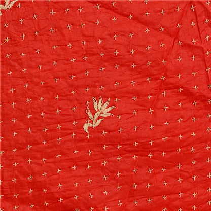 Sanskriti Vintage Red Unstitch Lehenga Pure Satin Bridal Hand Embroidery Zardozi