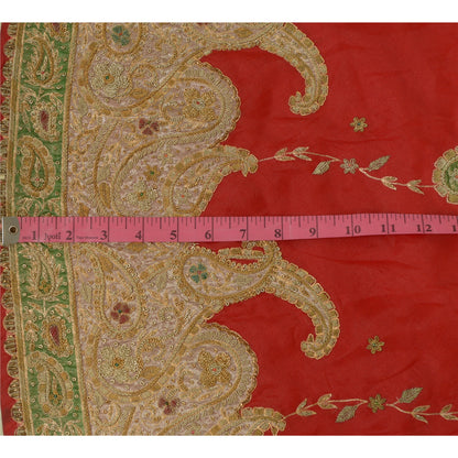 Sanskriti Vintage Red Art Silk Stitched Lehenga Hand Embroidery Zardozi Wedding