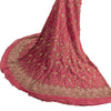 Sanskriti Vintage Pink Georgette Unstitch Lehenga Hand Embroidery Zardozi Stones