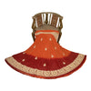 Sanskriti Vintage Orange Art Silk Unstitched Lehenga Hand Embroidered Zardozi