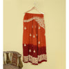 Sanskriti Vintage Orange Art Silk Unstitched Lehenga Hand Embroidered Zardozi