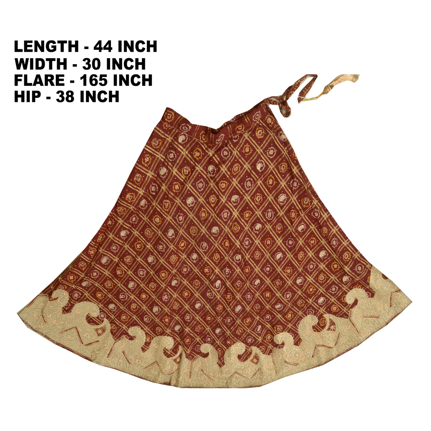 Sanskriti Vintage Maroon Pure Cotton Stitched Lehenga Bandhani Hand Embroidered
