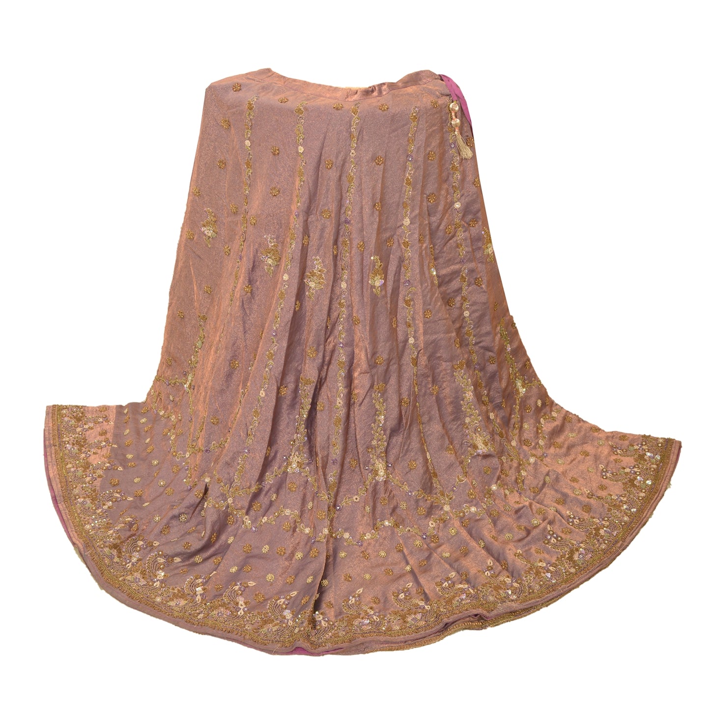 Sanskriti Vintage Purple Art Silk Stitched Lehenga India Hand Embroidery Zardozi
