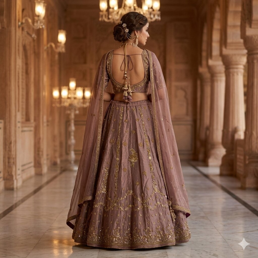 Sanskriti Vintage Purple Art Silk Stitched Lehenga India Hand Embroidery Zardozi
