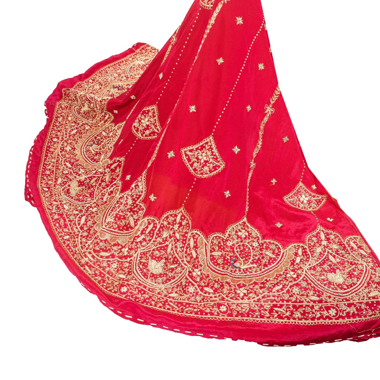 Sanskriti Vintage Pink 100% Pure Silk Unstitched Lehenga Hand Embroidery Zardozi