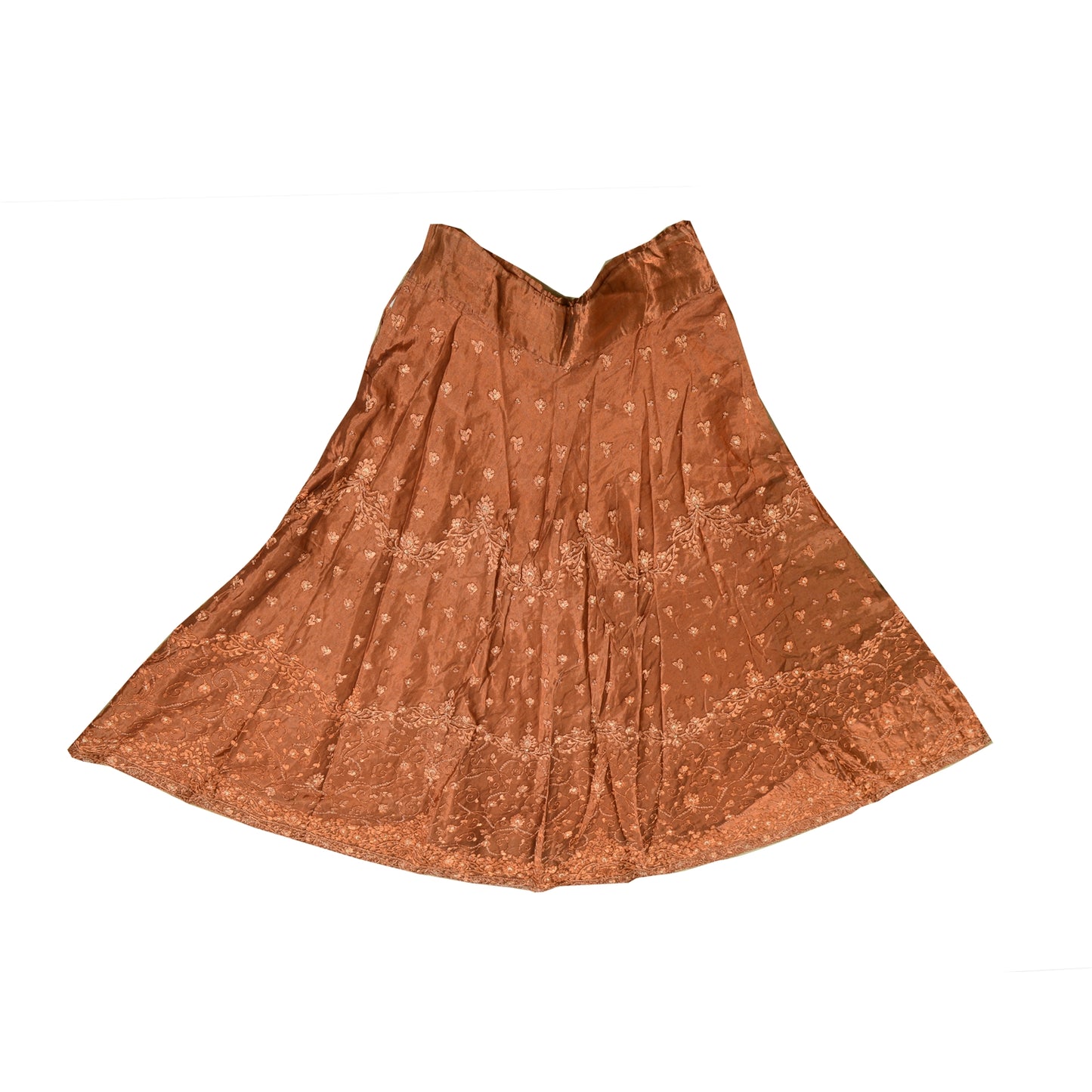 Sanskriti Vintage Orange Pure Silk Stitched Lehenga Hand Embroidery Zardozi