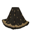 Sanskriti Vintage Black 100%Pure Silk Unstitched Lehenga Hand Embroidery Zardozi