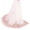 Sanskriti Vintage Pink Net Unstitched Lehenga Hand Embroidered Zardozi Dabka