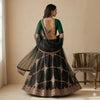 Sanskriti Vintage Net Black Unstitched Lehenga Wedding Hand Embroidered Zardozi