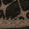 Sanskriti Vintage Net Black Unstitched Lehenga Wedding Hand Embroidered Zardozi