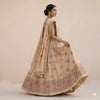 Sanskriti Vintage Golden-Beige Pure Silk Unstitched Lehenga Hand Embroidered
