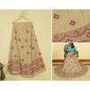 Sanskriti Vintage Golden-Beige Pure Silk Unstitched Lehenga Hand Embroidered
