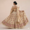 Sanskriti Vintage Golden-Beige Pure Silk Unstitched Lehenga Hand Embroidered